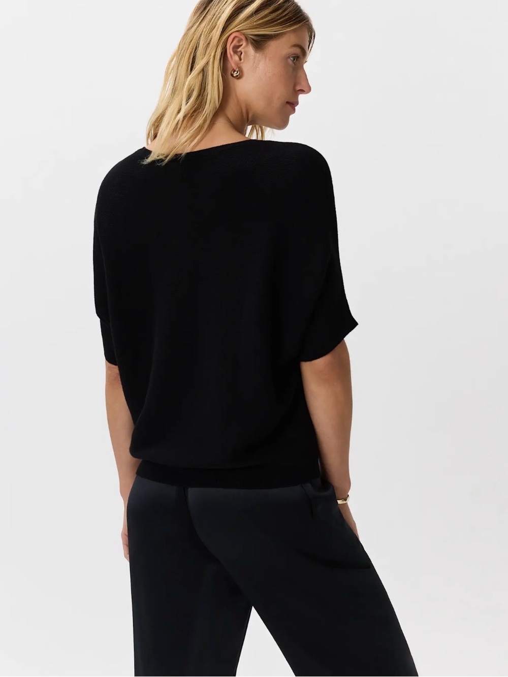 Quince LOT NWOT Lightweight Cotton Cashmere Link-Stitch Dolman Sweater - Picture 4 of 12